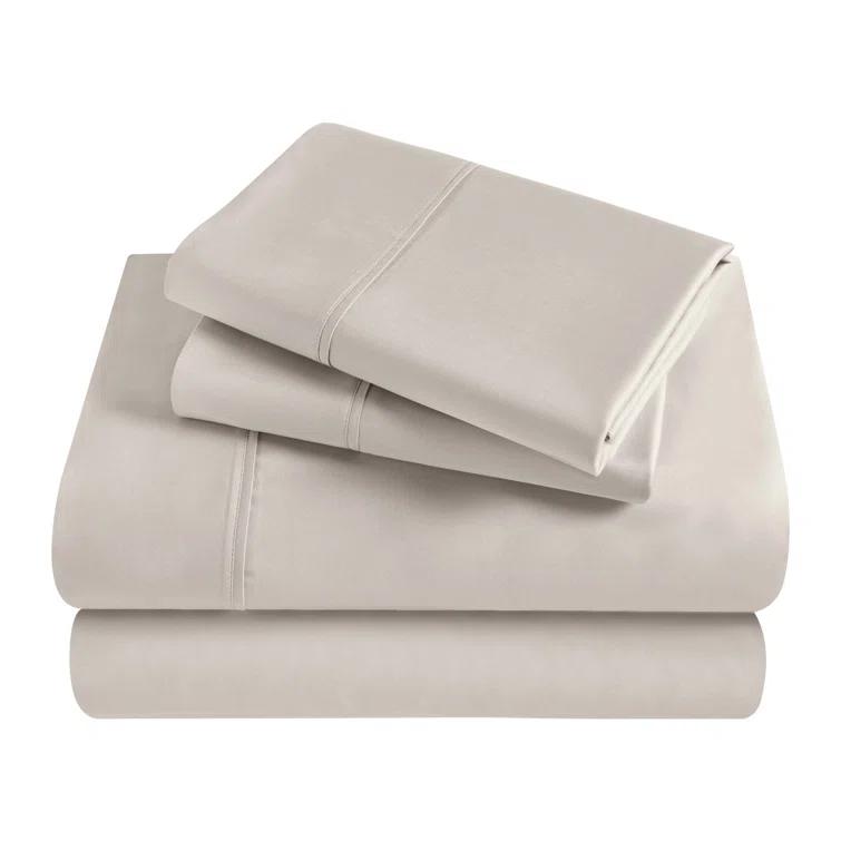 Superior 300 Thread Count Certified Egyptian Cotton Blend Solid Deep Pocket Bed Sheet Set
