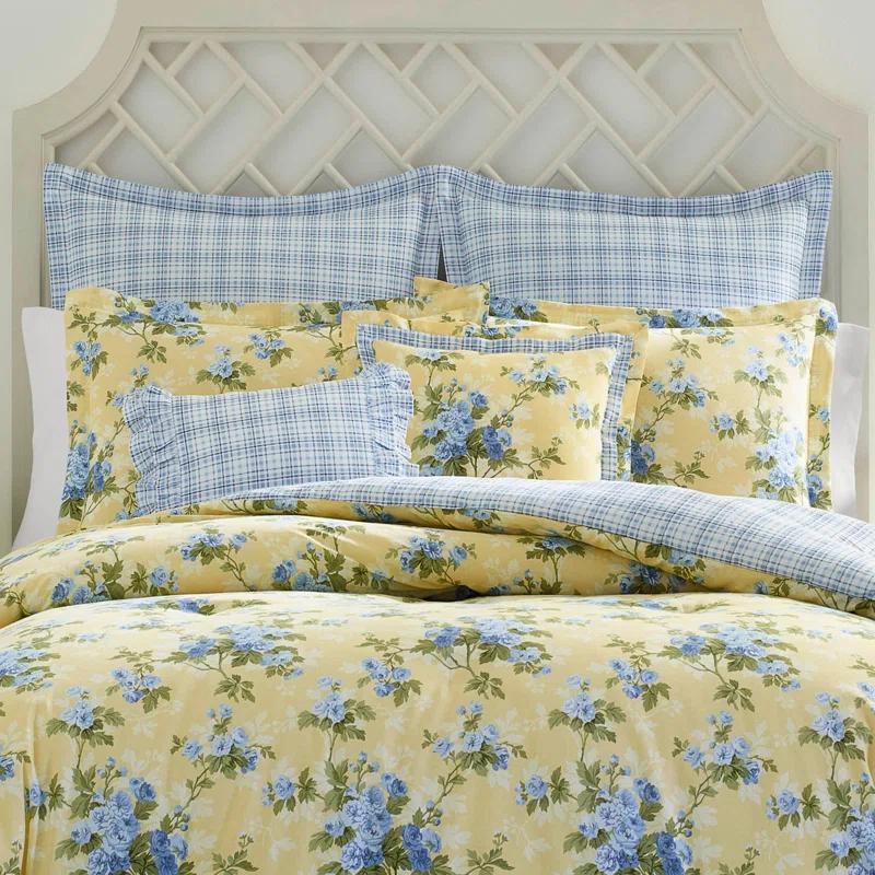 Laura Ashley Laura Ashley Cassidy Floral Yellow Cotton Comforter Bonus Set