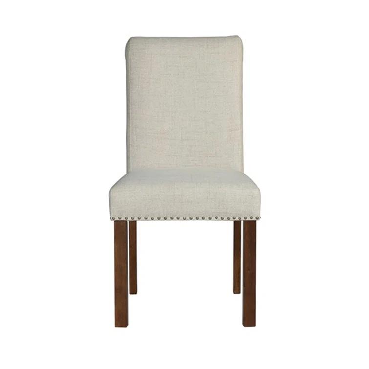 510 Design Aubrey Upholstered Dining Chairs with Silver Nailhead Trim - Set of 2 - Natural (Set of 2)
