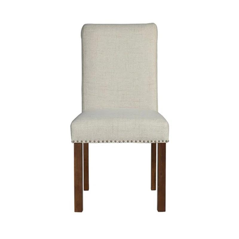 510 Design Aubrey Upholstered Dining Chairs with Silver Nailhead Trim - Set of 2 - Natural (Set of 2)
