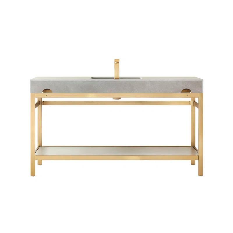 60'' Single Bathroom Vanity with Stone Top