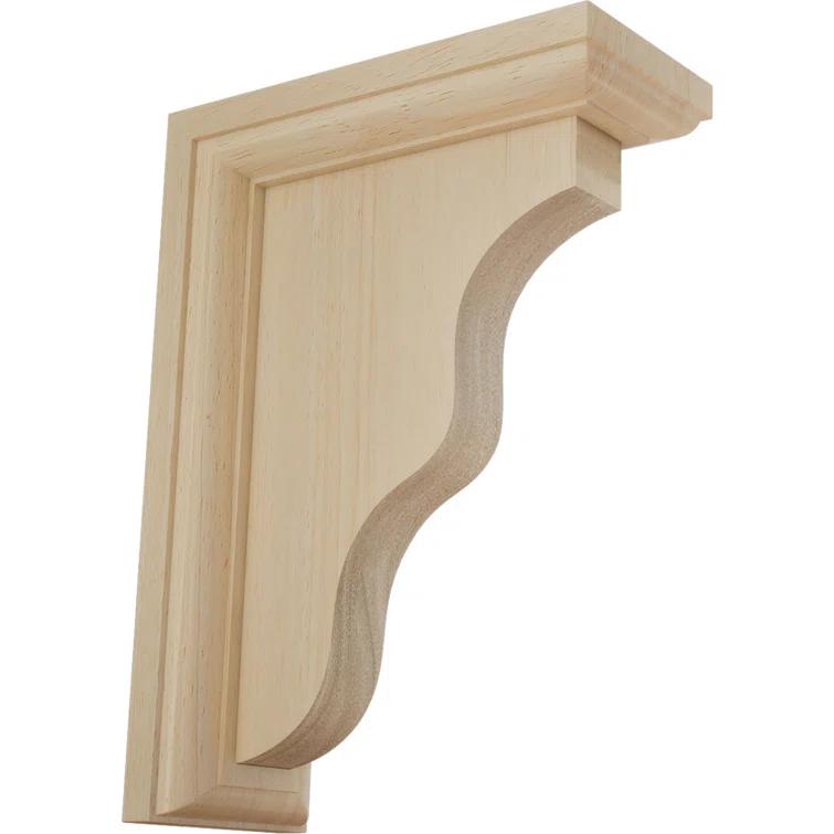 Ekena Millwork 2 1/4"W x 5"D x 7"H Hamilton Traditional Bracket, Rubberwood