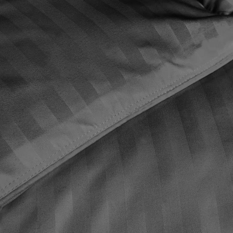 Superior Striped Reversible Box-Quilt Brushed Microfiber Medium Weight Down Alternative Comforter