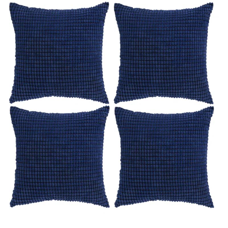 Houndstooth Cotton Blend Reversible Pillow Cover (Set of 4)