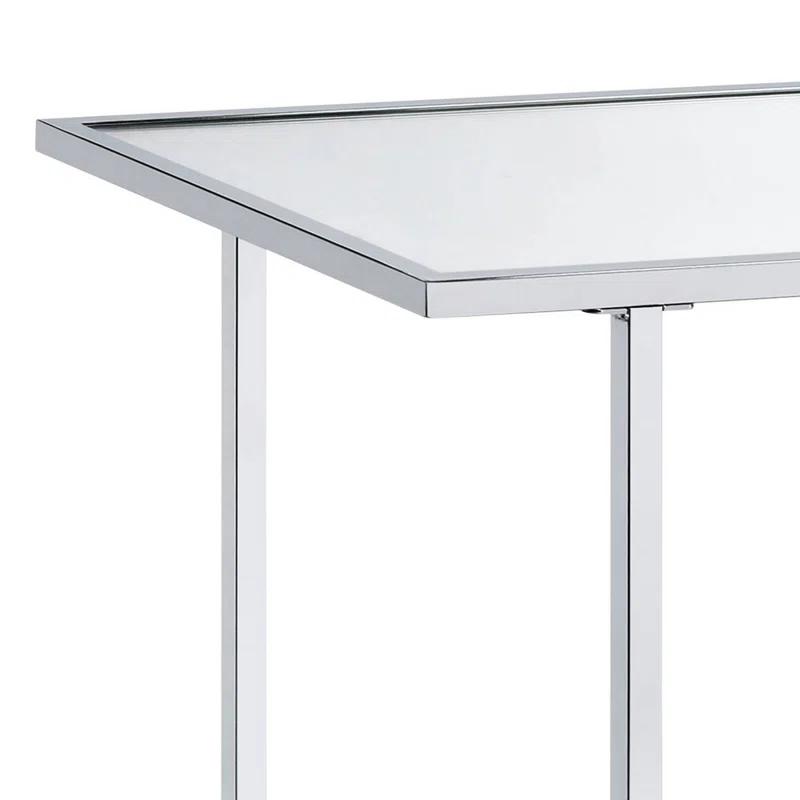 Ivy Bronx Angwin Mirrored Faux Marble & Chrome Console Table | Wayfair