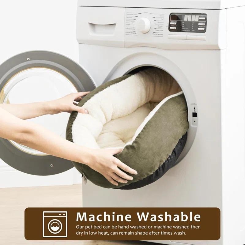 Archie & Oscar™ Round Donut Cat And Dog Cushion Bed, 20In Pet Bed For Cats Or Small Dogs, Anti-Slip & Water-Resistant Bottom, Super Soft Durable Fabric Pet Beds, Washable Luxury Cat & Dog Bed