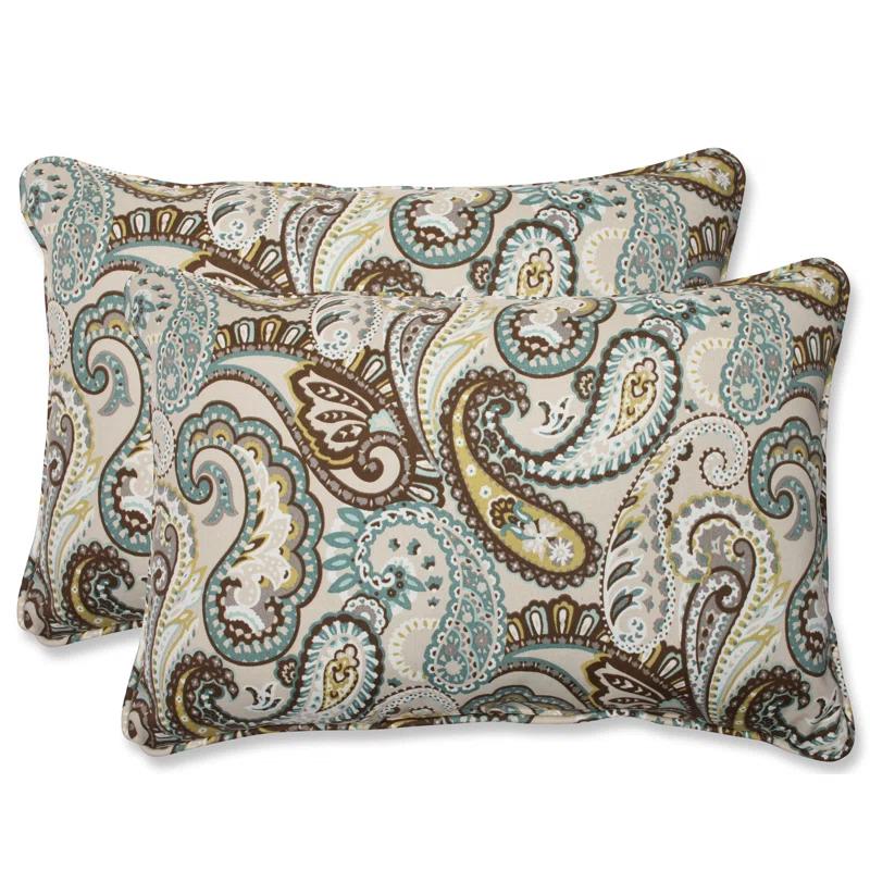 Pillow Perfect Tamara Paisley Indoor/Outdoor Reversible Throw Pillow (Set of 2)