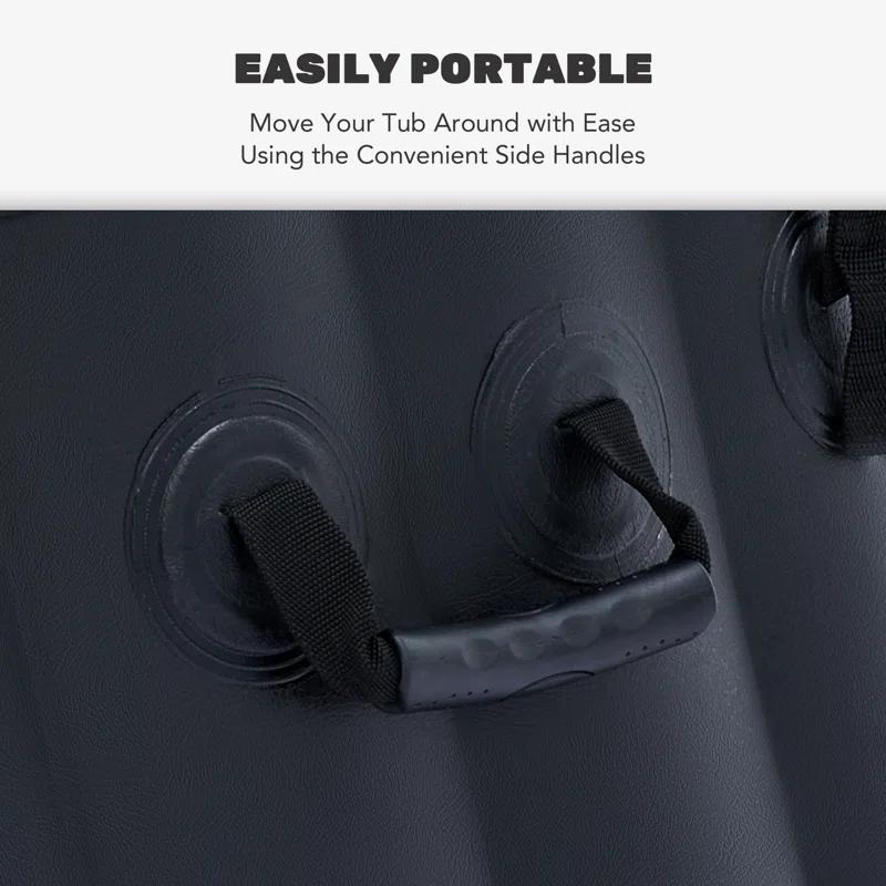 CO-Z 110 Volt 6 Person - Person 130 - Jet Vinyl Round Inflatable Hot Tub