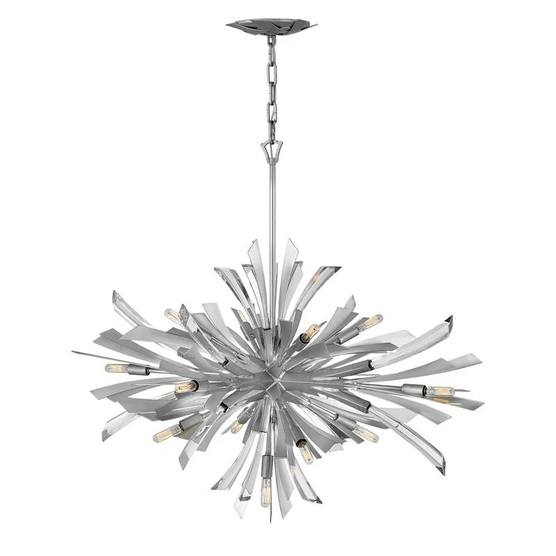 Fredrick Ramond Vida 36" Thirteen-Light Modern Horizontal Hanging Chandelier w/ Crystal Accents