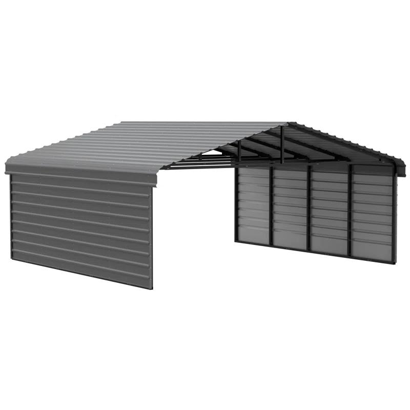 Arrow Eggshell Carport with 2-sided Enclosure