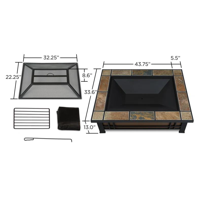 Hamilton Steel Wood Burning Fire Pit Table