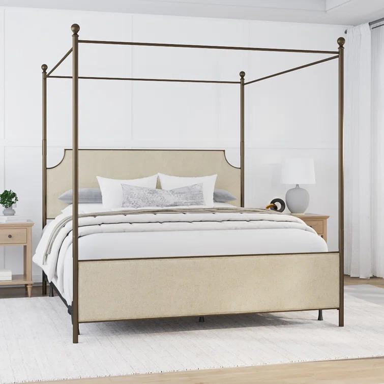 Nordland Upholstered Metal Canopy Bed
