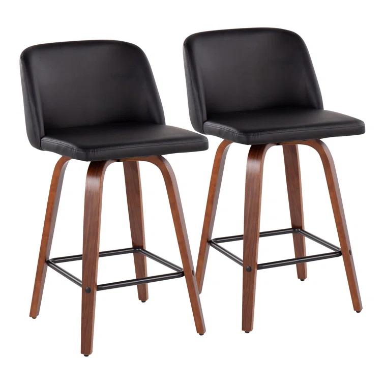 George Oliver Lakyia Swivel Upholstered Counter Stool (Set of 2)