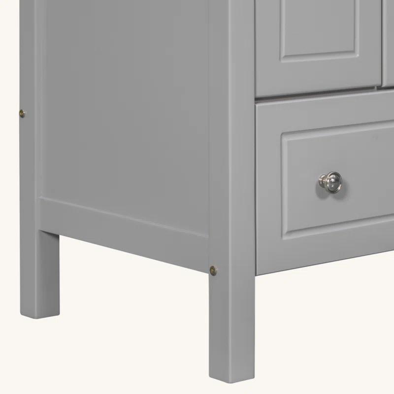 Tech Cube 30" Bathroom Vanity Base Only, Solid Wood Frame, Bathroom Storage Cabinet With Doors And Drawers