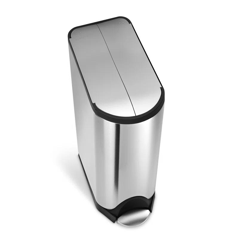 Simplehuman 45-Liter Brushed Stainless Steel Butterfly Step Trash Can