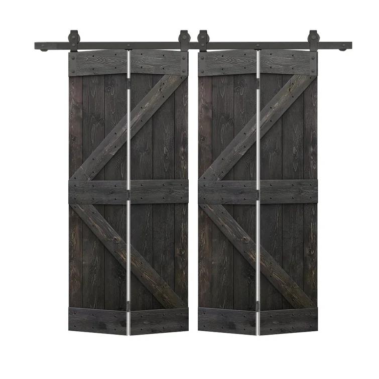 Calhome 84'' Solid Wood Barn Doors Painted without Installation Hardware Kit Barn Door