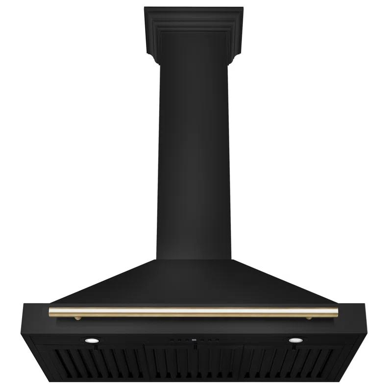 ZLINE ZLINE 36 in. Autograph Edition Black Stainless Steel Wall Mount Range Hood W/ Accent Handle BSKB4Z-36-G