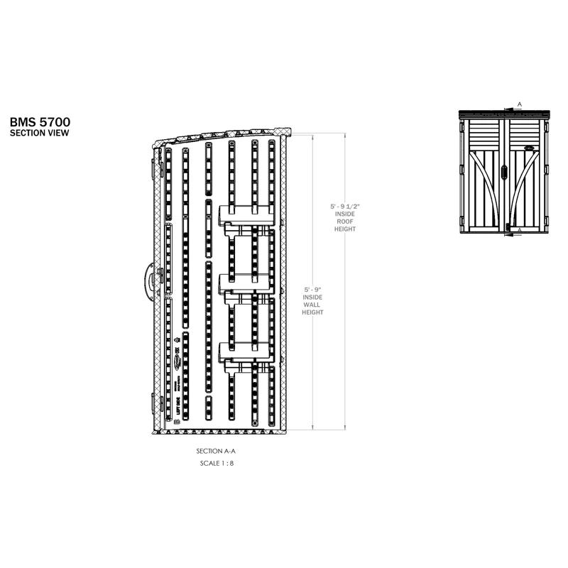 Suncast 53 in. W x 32.5 in. D Resin Vertical Tool Shed