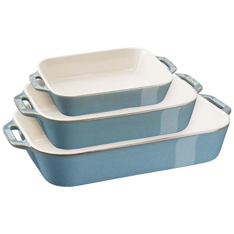 Staub ® Turquoise Rectangular Bakers, Set of 3