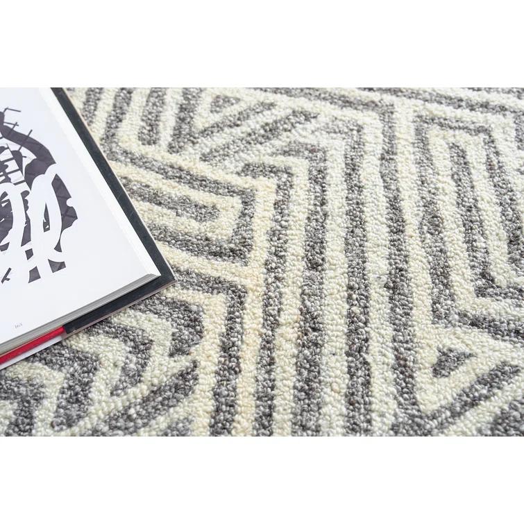EXQUISITE RUGS Exquisite Rugs Naturals Handmade Hand-Tufted New Zealand Wool On Canvas Gray/Ivory Area Rug