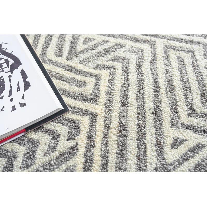 EXQUISITE RUGS Exquisite Rugs Naturals Handmade Hand-Tufted New Zealand Wool On Canvas Gray/Ivory Area Rug