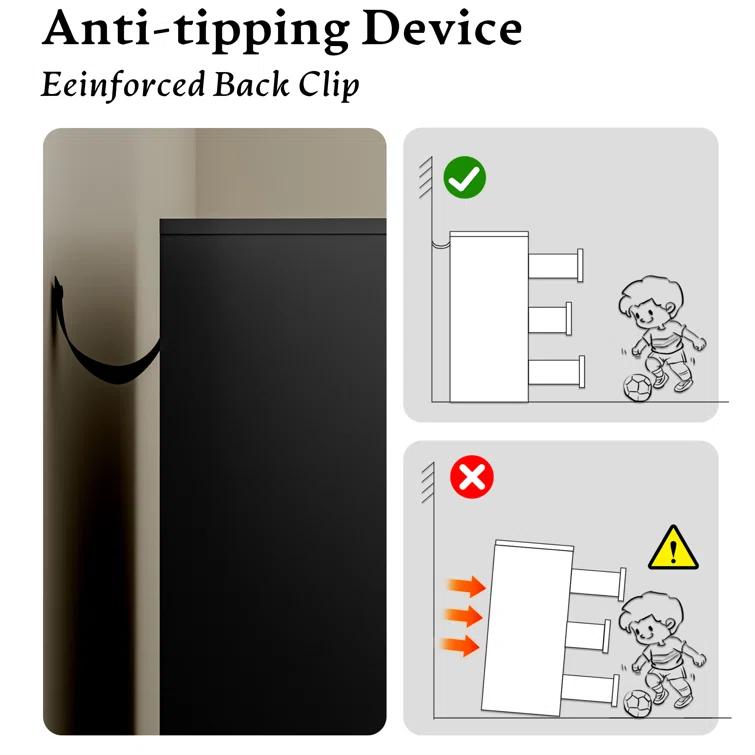 George Oliver Fluted Dresser For Bedroom With 3 Drawers Dresser Organizer, 23.6''W Wood Wide Chest of Drawers