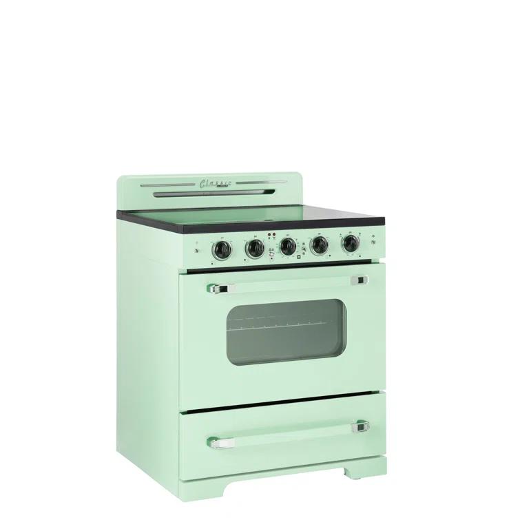 Unique Appliances Classic Retro 30" 5 Element 3.9 cu. ft. Freestanding Electric Glass Top Range with Convection Oven UGP-30CR EC LG