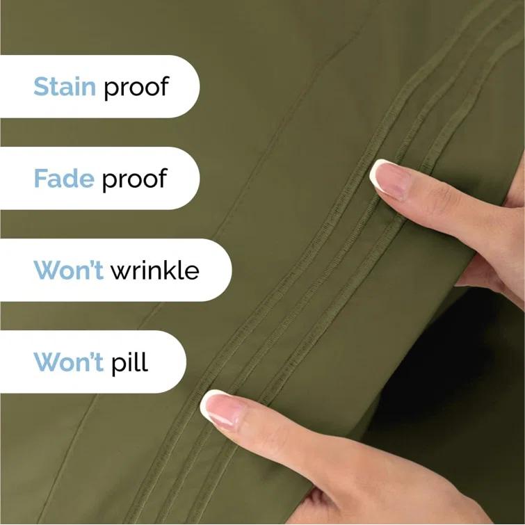 CGK Linens 6 Piece Soft & Cooling Solid Sheet Set - Wrinkle Free Luxury Bed Sheets