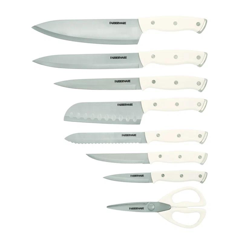 Farberware Edgekeeper 14-Piece Triple Rivet Knife Block Set with Built-In Sharpener