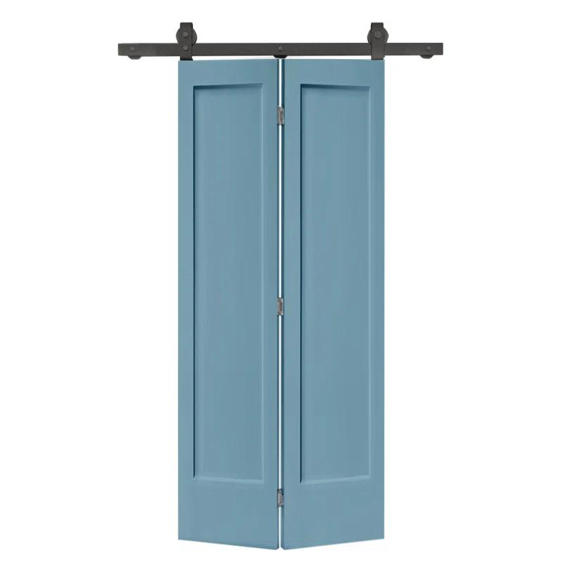Calhome Paneled MDF Composite Bifold Barn Door with Installation Hardware Kit