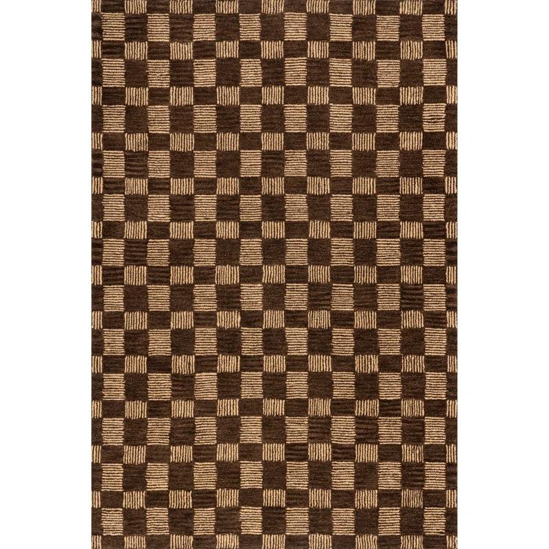Ebern Designs Quince Checkered Wool Area Rug