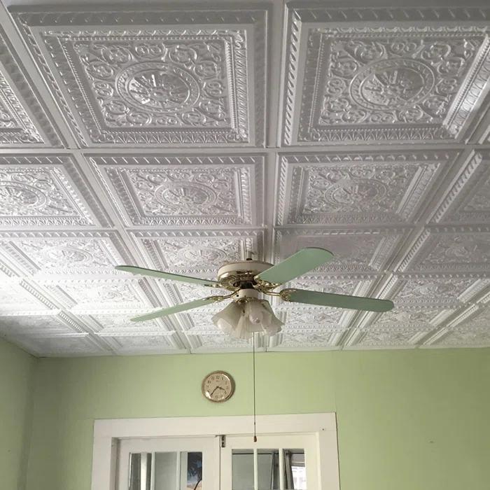 FromPlainToBeautifulInHours Economy La Scala Drop-In PVC Ceiling Tile (Set of 50)