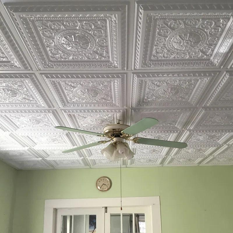 FromPlainToBeautifulInHours Economy La Scala Drop-In PVC Ceiling Tile (Set of 50)