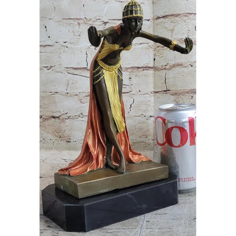 Bungalow Rose Wernick Egyptian Princess By French Artist J.R Colinet Genuine Bronze Sculpture Figurine