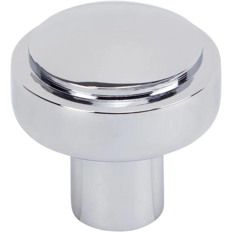 Polished Chrome Round Cabinet Knob with Mounting Hardware