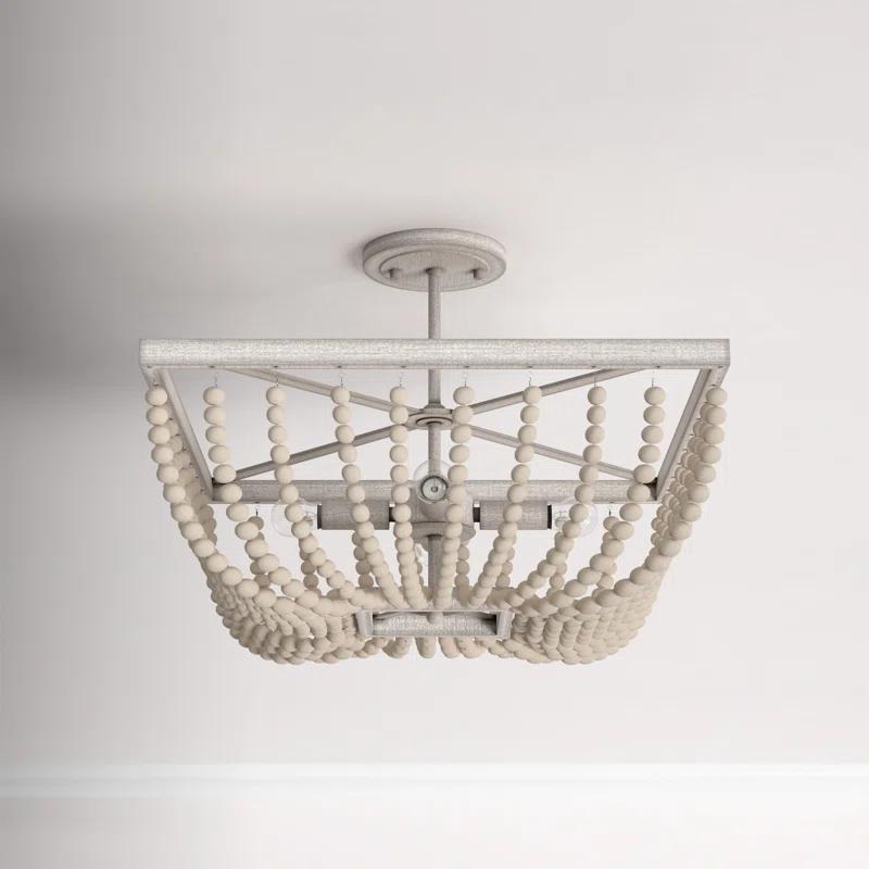 Bungalow Rose Arlott Wood Semi Flush Mount