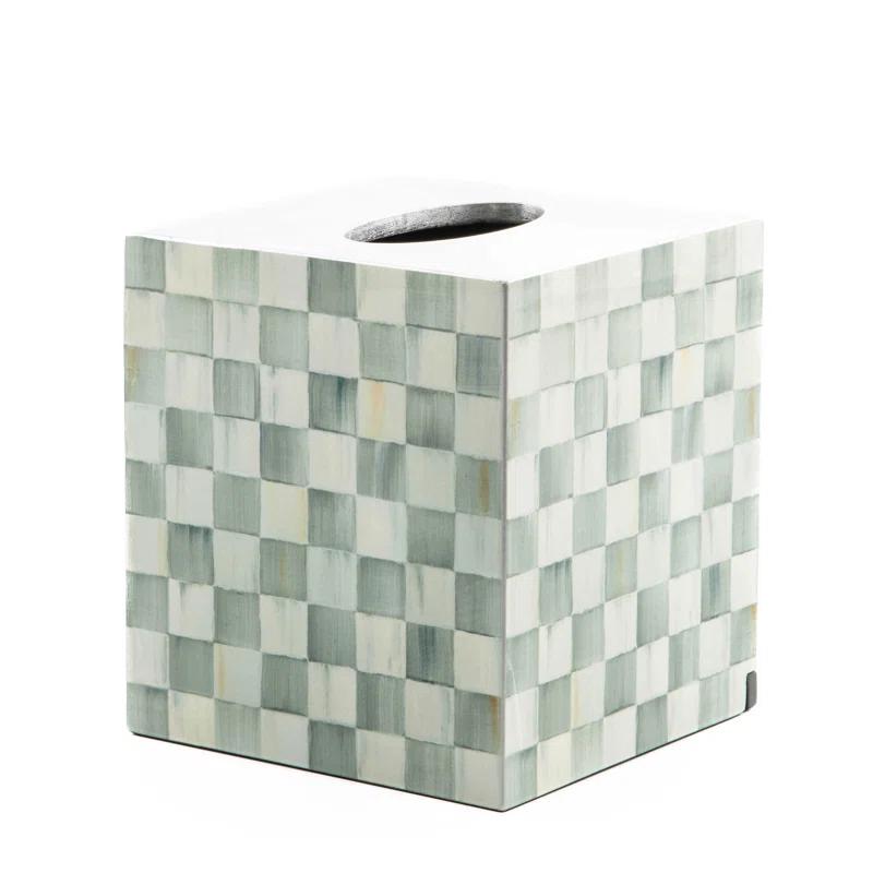 MacKenzie-Childs Sterling Check® Lacquer Boutique Tissue Box Cover
