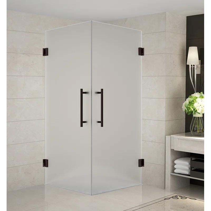 Aston SEN989F-32-NBR-10 Vanora Completely Frameless 32" x 72" Square Hinged Shower Enclosure