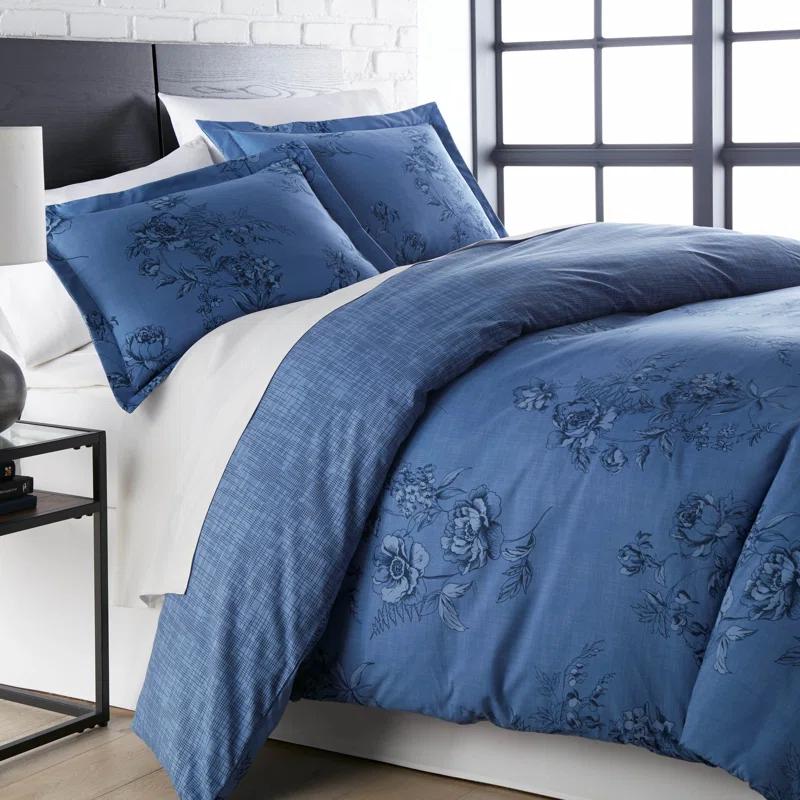 Harmony Collection Microfiber Reversible Duvet Cover Set