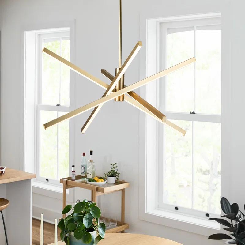 Wade Logan® Athiran Aluminum Dimmable LED Modern Linear Chandelier