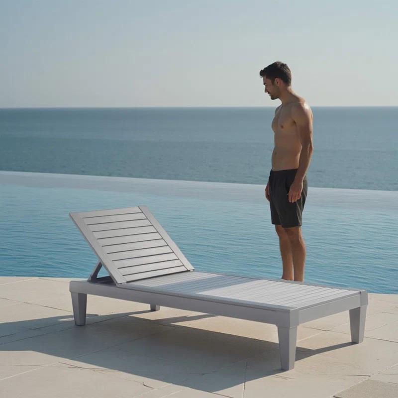 Nestl Nestl Waterproof, Lightweight, and Adjustable Outdoor Polyresin Chaise Lounge Chair Set (Set of 2)
