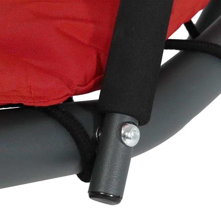 Arlmont & Co. Sadie Steel Outdoor Floating Chaise Lounge Chair with Stand and Canopy - Red