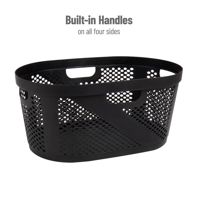Mind Reader Mind Reader 40L Laundry Basket, Clothes Hamper, Ventilated, Plastic, 23"L x 14.5"W x 10.5"H, 2 Pack (Set of 2)