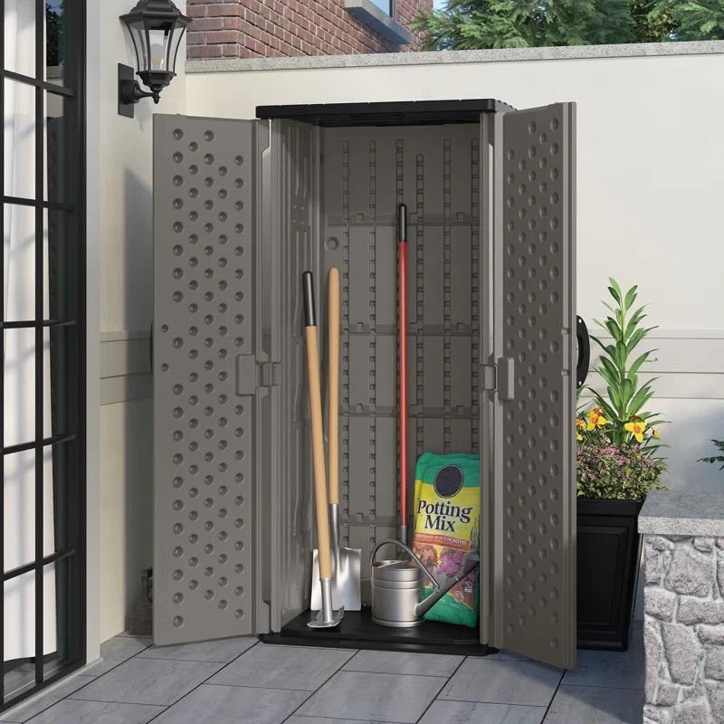 Suncast Suncast Outdoor 32.25 in. W x 24.75 in. D x 72 in. H Resin Vertical Tool Shed