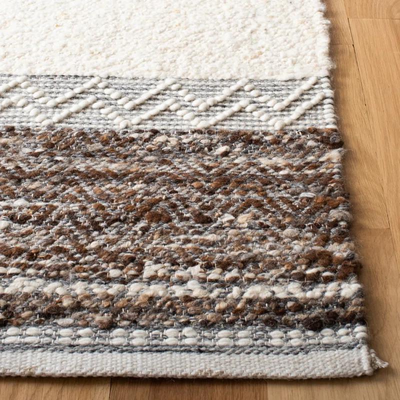 Pante Macassar Southwestern Hand-Woven Cotton/Wool Brown/Ivory/Black Area Rug
