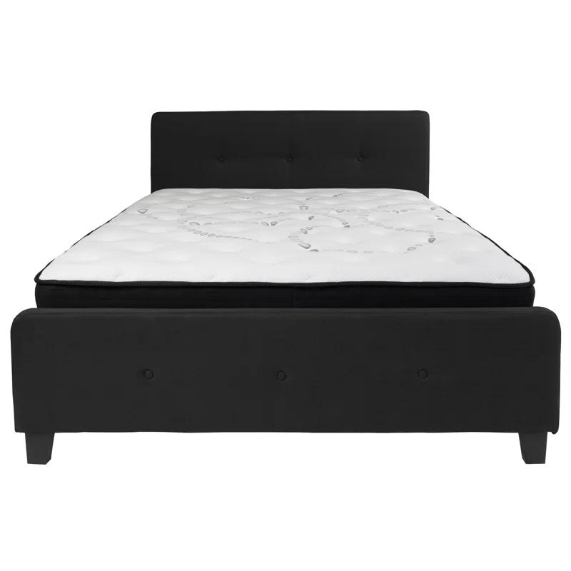 Lark Manor™ Aluino Button Tufted Upholstered Platform Bed with Pocket Spring Mattress