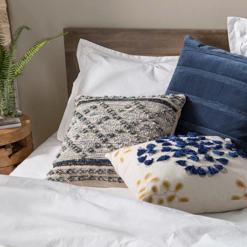 Rizzy Home Embroidered Cotton Throw Pillow