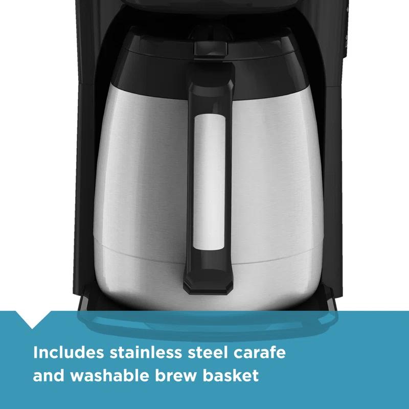 BLACK+DECKER BLACK+DECKER 12-Cup Thermal Coffee Maker, Keep Coffee Hot with Insulated Stainless Steel Carafe, Digital Controls, Easy to Clean. CM2035B-1