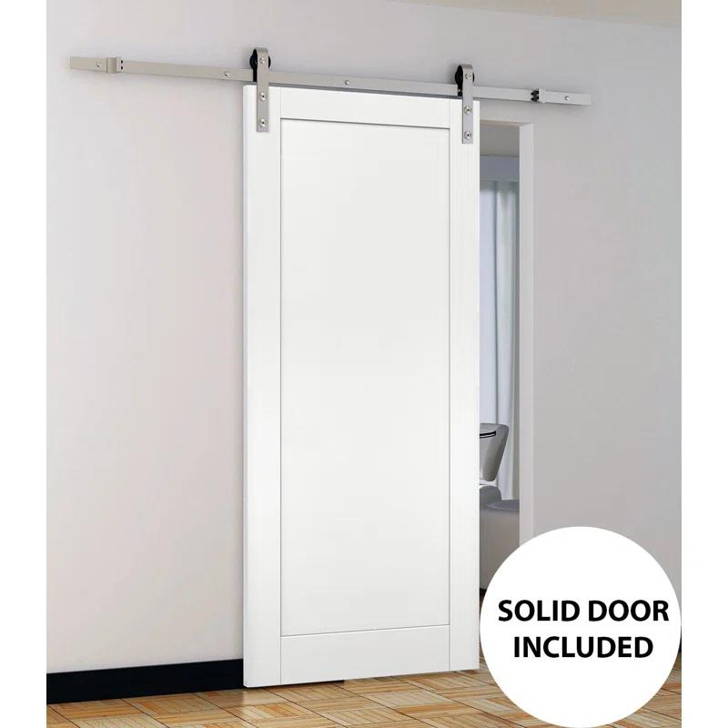 SARTODOORS Quadro Paneled Barn Door with Installation Hardware Kit