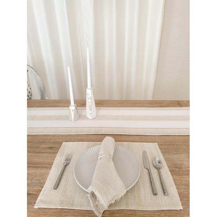 Anaya Beach Club Stripe Indigo Indoor Outdoor Table Runner